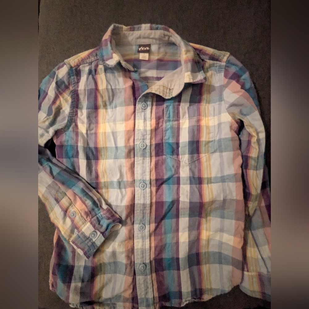 Tea Collection Multicolor Plaid Button-Down Shirt